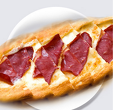 Pide with Jerky
(Baked dough stuffed with pastrami) - 350 g.